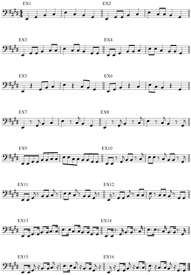 Bass Guitar Rhythm Exercises